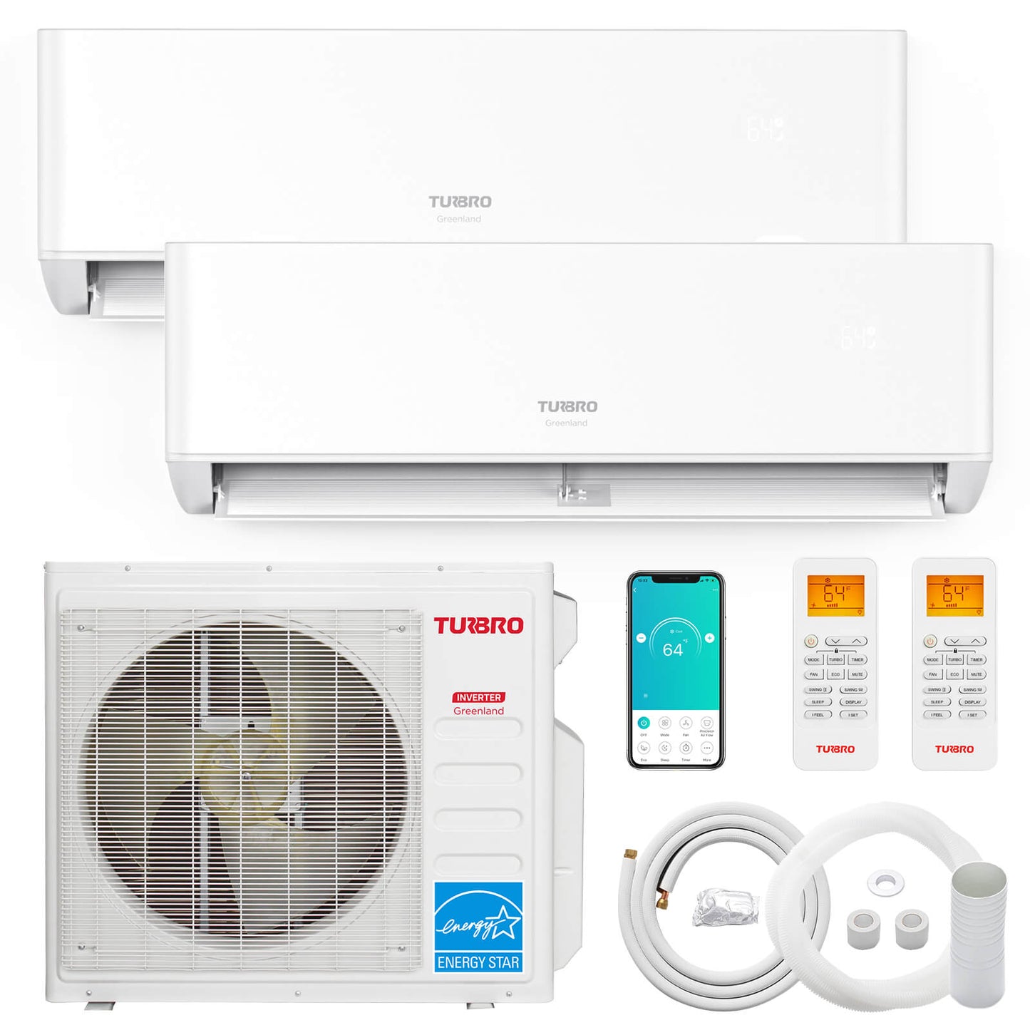 Greenland 27,000 BTU Dual Zone(2) Mini Split Air Conditioner with Heat Pump