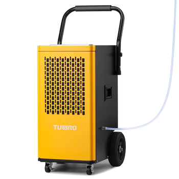 TURBRO 165 Pint Commercial Dehumidifier with Pump and Drain Hose, for Large Spaces up to 7,500 Sq. Ft., Rolling Wheels, Faster Defrost, for Basements, Warehouses, Flood Restoration, Industrial Sites,view 1