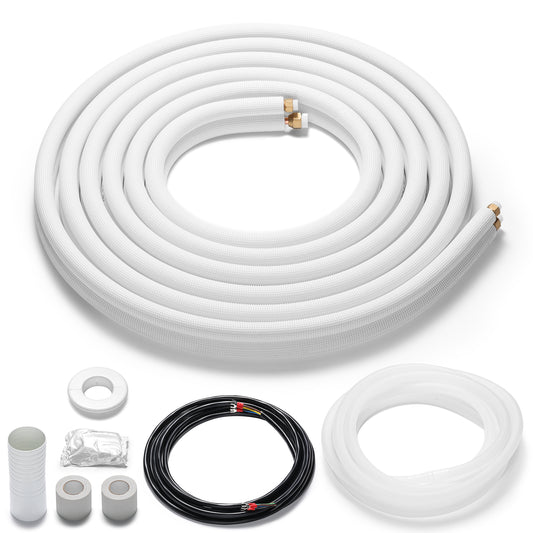 TURBRO Mini Split Line Set, Thickened Copper Line for Mini Split or Heat Pump and HVAC with Fittings