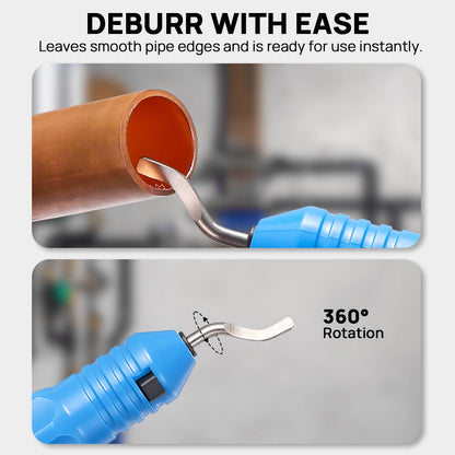 DEBURR WITH EASE
Leaves smooth pipe edges and is ready for use instantly.

360° Rotation
