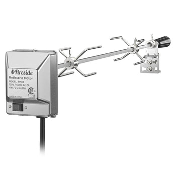 TURBRO Stainless Steel Rotisserie Kit for Most Gas Grills - Includes 4W Electric Motor, 5/16" Square Spit Rod, Adjustable Height Support Bracket, Meat Forks - Ideal for Outdoor BBQ and Gatherings,view 1