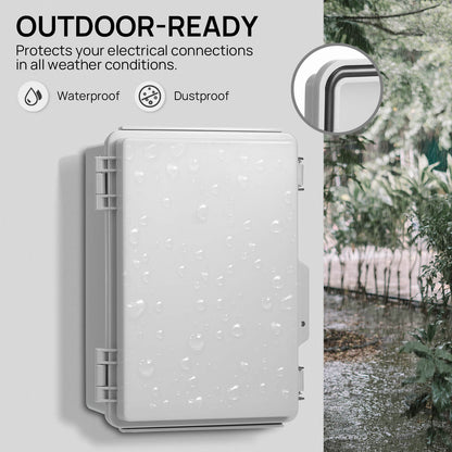 Outdoor Electrical Waterproof Junction Box, Grey Cover