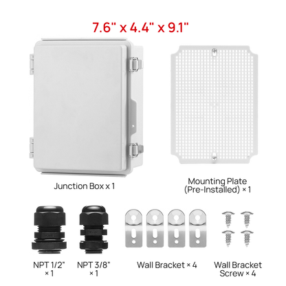 Outdoor Electrical Waterproof Junction Box, Grey Cover