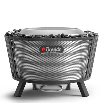 TURBRO 29 Inch Smokeless Fire Pit for Outdoor Wood Burning, Large Stove with Stand, Removable Ash Pan, Fire Glass Beads, Waterproof Cover, for Garden, Backyard and Patio Gatherings, Pluto R29, Black,view 1