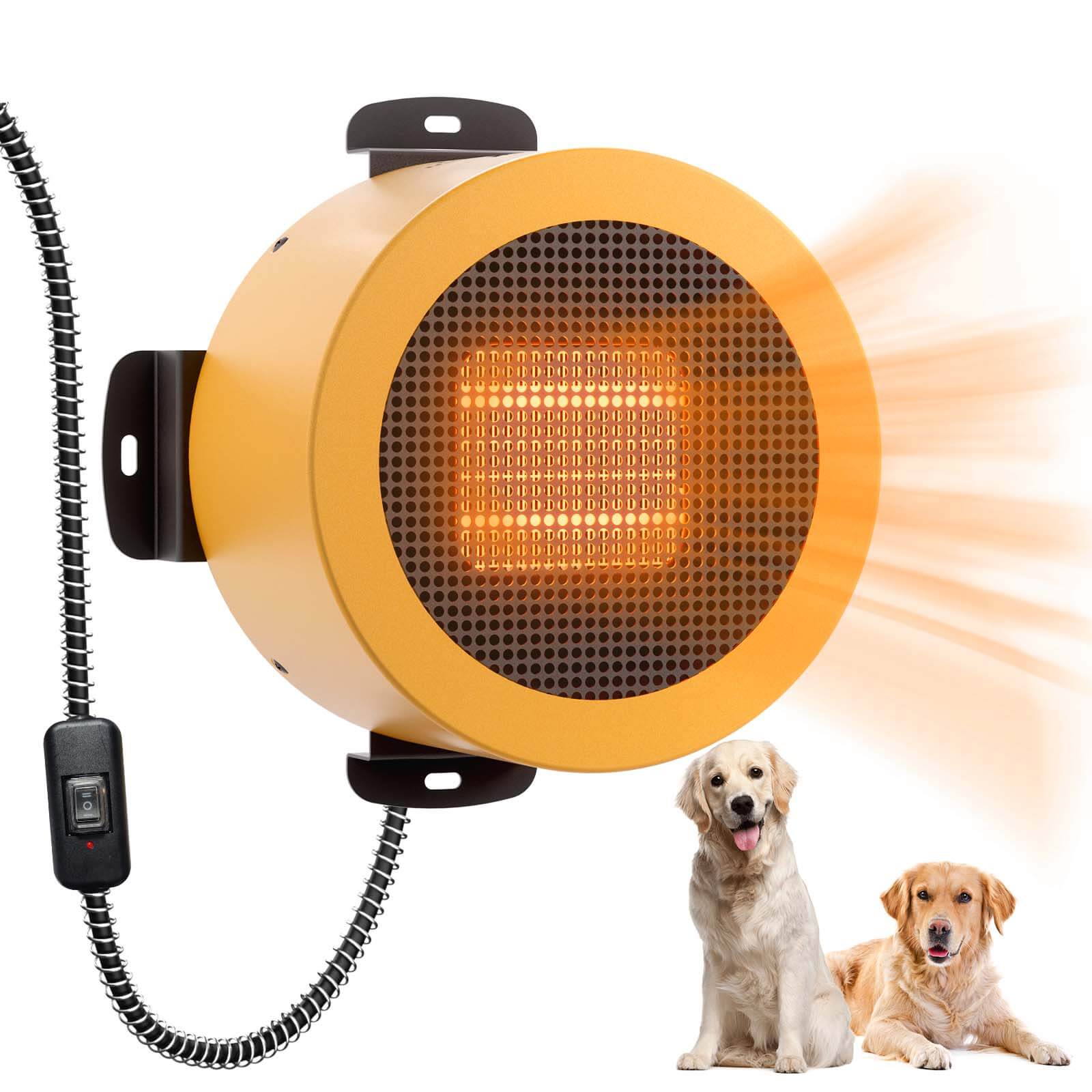 TURBRO Neighborhood Dog House Heater 400W, Wall Mount, 10ft Anti Bite Cord, Waterproof Control, UL Test Passed 