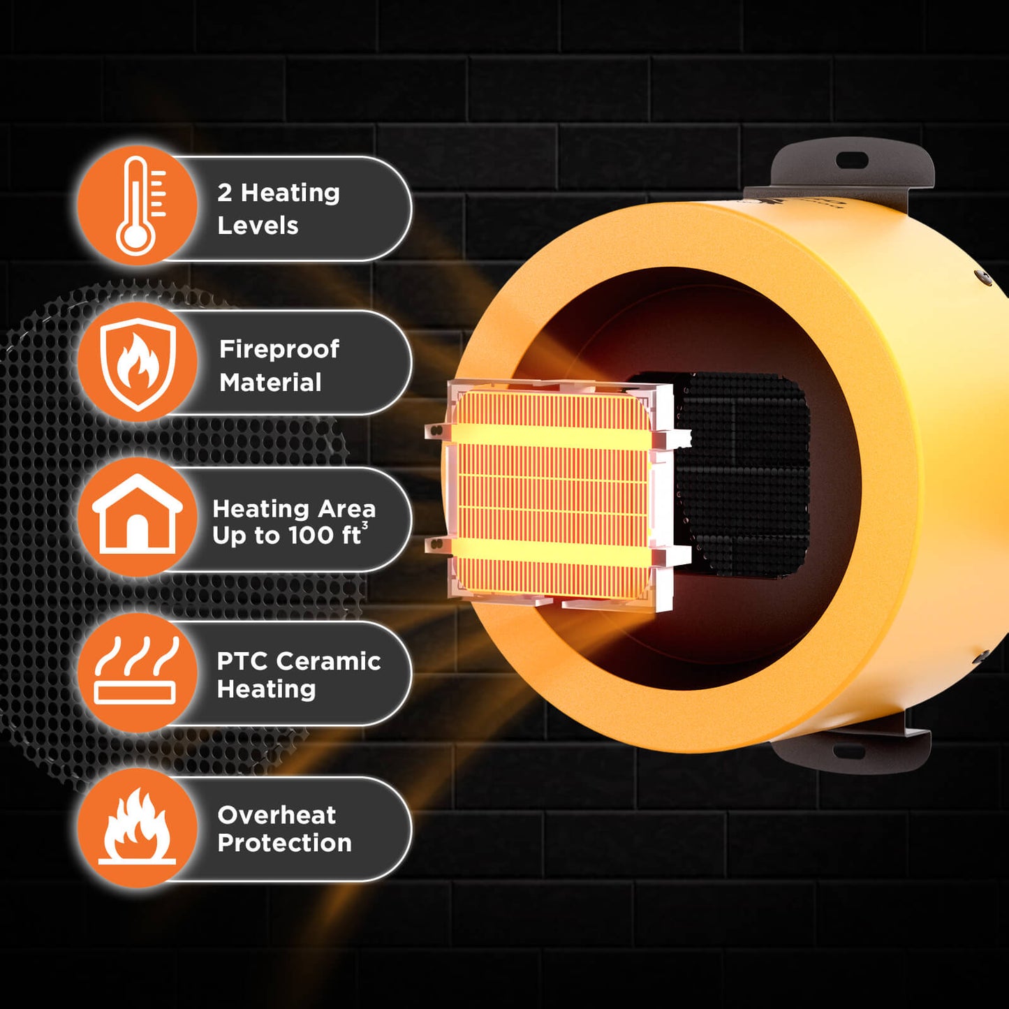 TURBRO Neighborhood Dog House Heater 400W, Wall Mount, 10ft Anti Bite Cord, Waterproof Control, UL Test Passed 