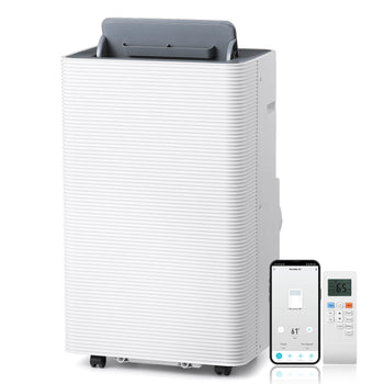 TURBRO Finnmark 14,000 BTU Portable Air Conditioner and Heater, Dehumidifier, 3-Speed Fan, Covers Rooms up to 600 Sq. Ft., Remote and WiFi Control, 7.77 CEER High Efficiency, CSA-Certified,view 1