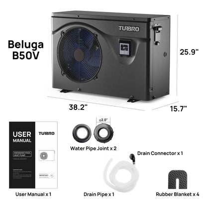 (Open Box) Beluga B50V/B75V Inverter Swimming Pool Heat Pump