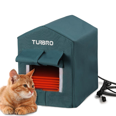 TURBRO Elevated Heated Cat House (Blue)