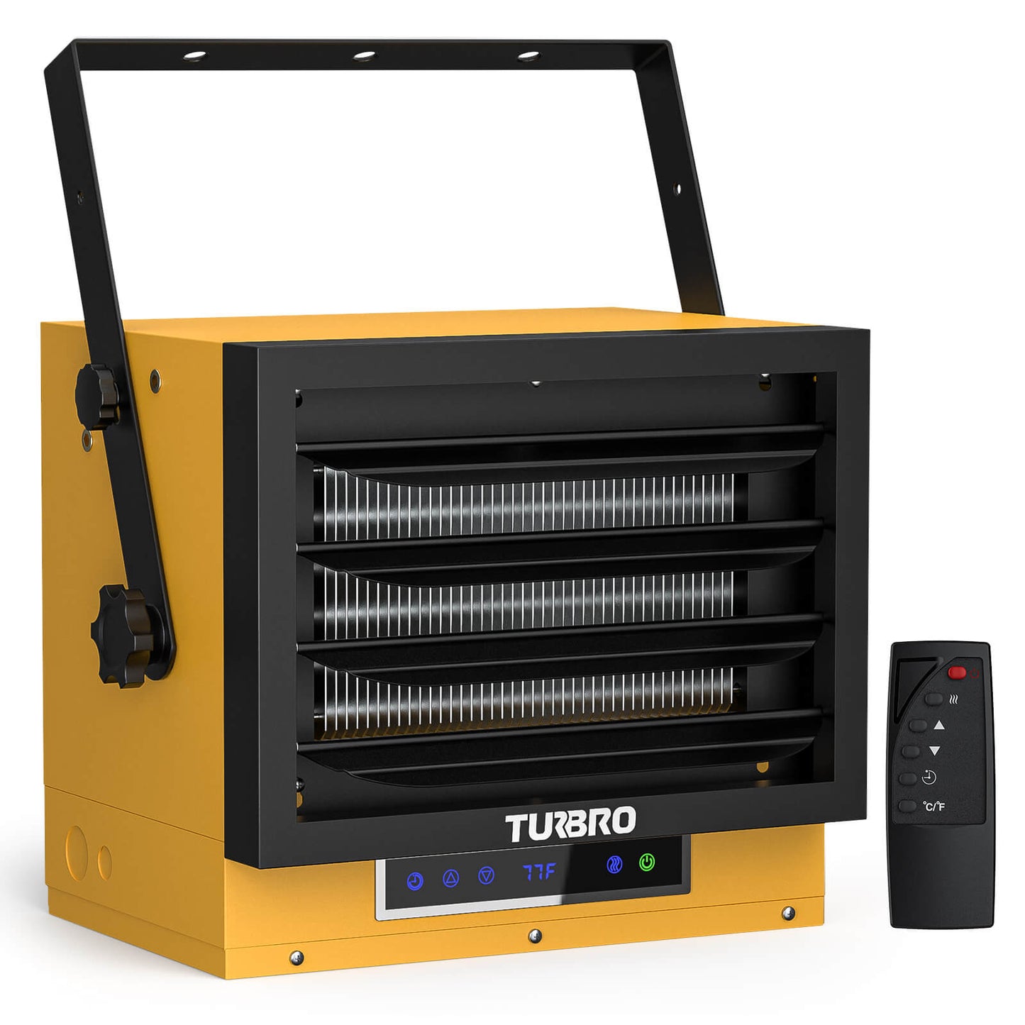 TURBRO 7500W Electric Garage Heater, Ceiling Mount, 240V Hard Wired, Remote Control, Overheat Protection, Thermostat, Timer, ETL Listed, Ideal for Garage, Workshop, Gym, GH7500