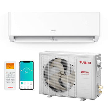 TURBRO 12000 BTU WiFi Enabled, 23 SEER2 Ductless Mini Split AC, Inverter System with Heat Pump, Energy Efficient and Quiet, Cools Up to 550 Sq.Ft., Greenland Series,view 1