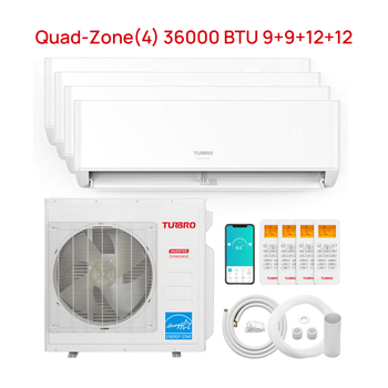 Greenland 36,000 BTU Quad-Zone(4) Mini Split Air Conditioner with Heat Pump ,view 2