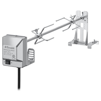 TURBRO Stainless Steel Rotisserie Kit for Most Gas Grills - Includes 4W Electric Motor, 5/16" Square Spit Rod, Adjustable Height Support Bracket, Meat Forks - Ideal for Outdoor BBQ and Gatherings,view 1