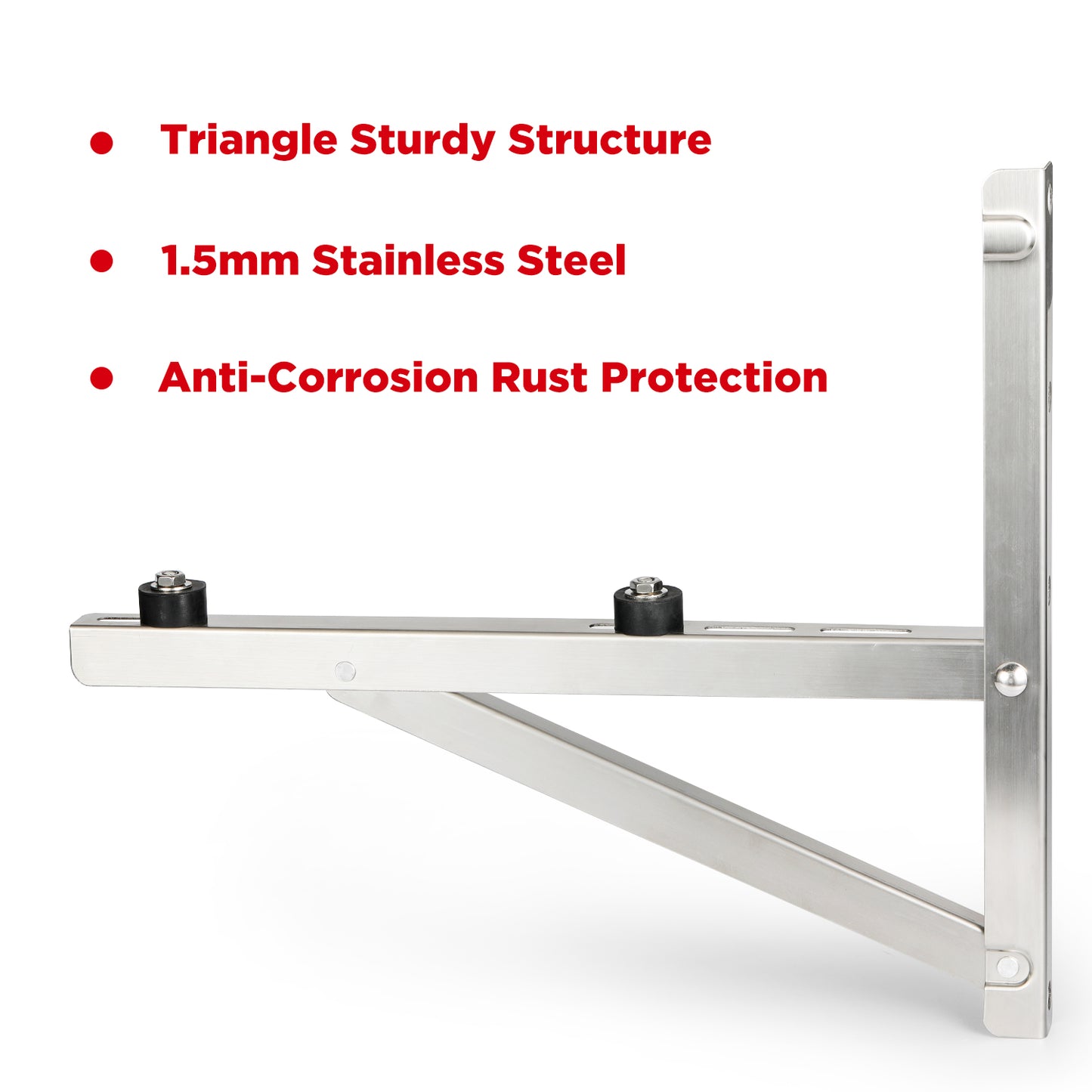 TURBRO Wall Mount Bracket for Mini Split Ductless Air Conditioner Heat Pump System, Foldable Stainless Steel Stand