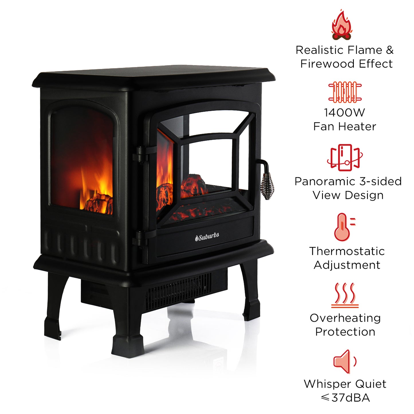 (Open Box) Suburbs TS20 Electric Fireplace Stove