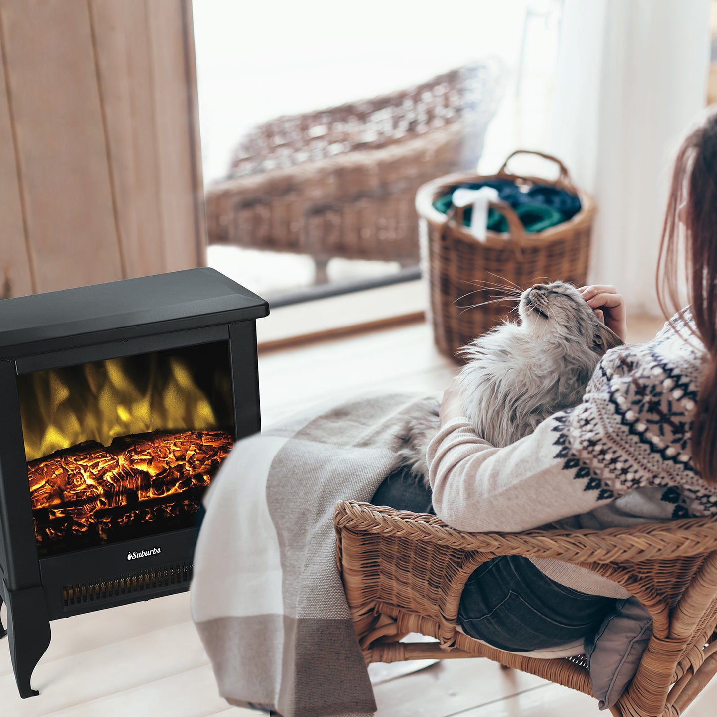 (Open Box) Suburbs TS17 Electric Fireplace Stove